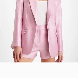 Express Pink Satin Blazer and Shorts Set